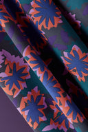 Fabric Waterlily printed midnight blue marine sold by the metre – aquatic floral – Atelier Brunette