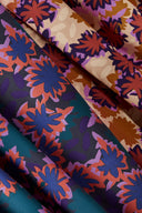 Fabric Waterlily printed midnight blue marine sold by the metre – aquatic floral – Atelier Brunette