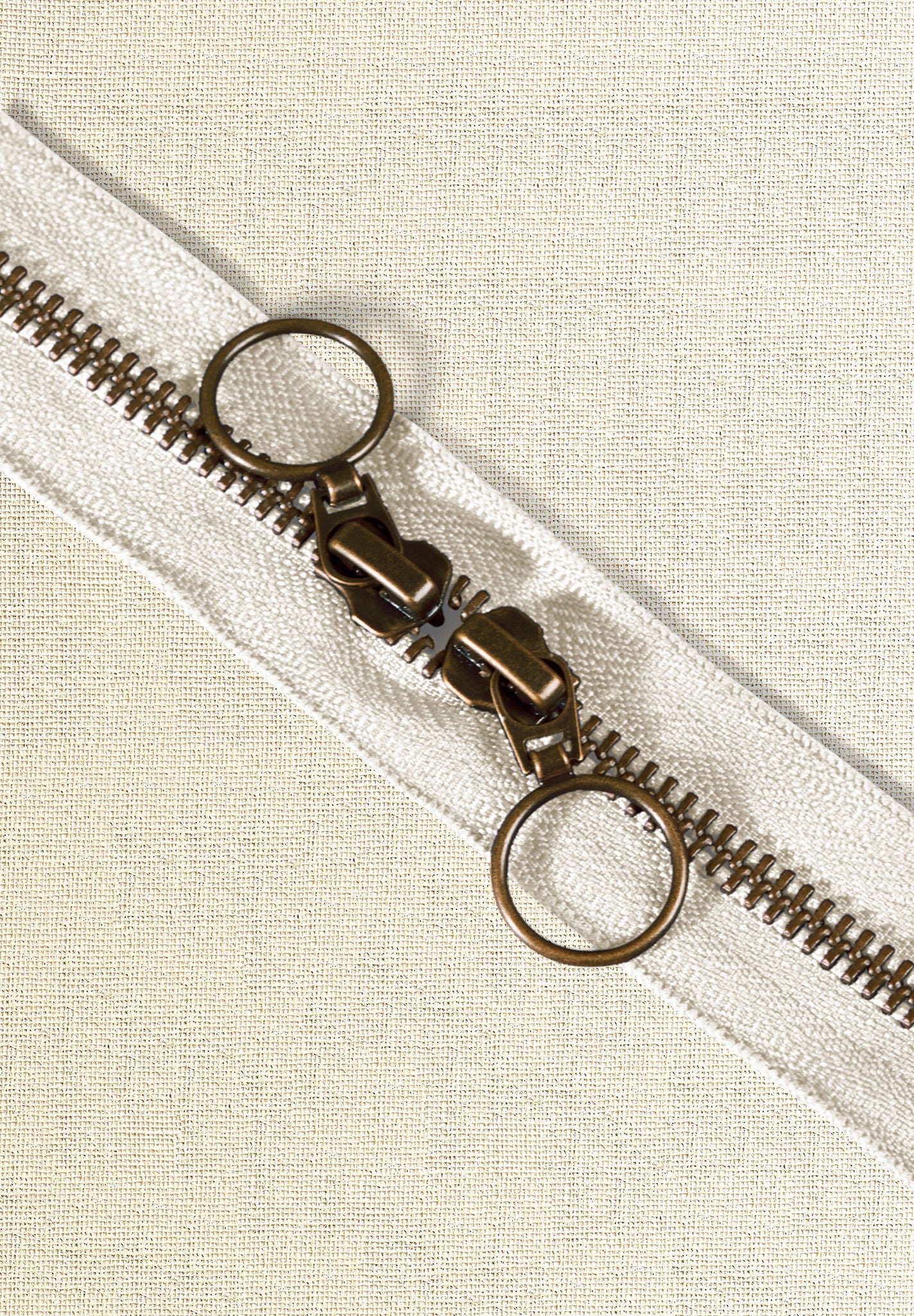 Brass Double Slider Zipper - 60 cm